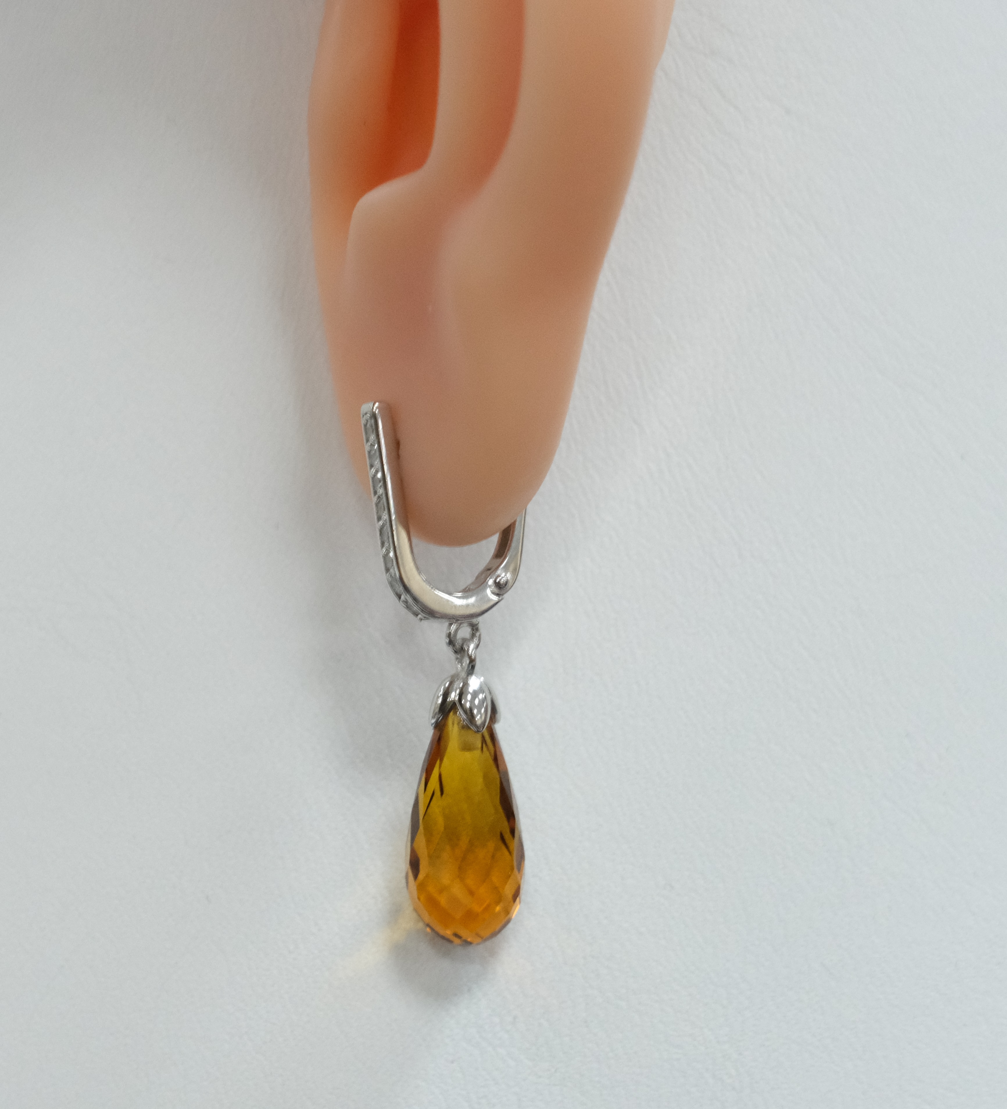 Серебряные серьги с цитринами